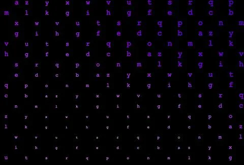 Dark purple vector pattern with ABC symbols. Illustrazione stock