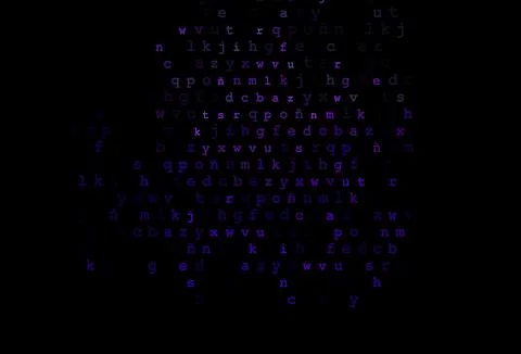 Dark purple vector pattern with ABC symbols. 스톡 일러스트