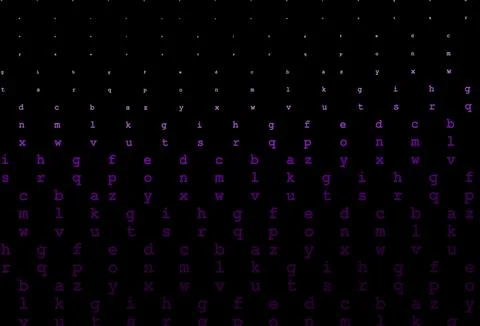 Dark purple vector pattern with ABC symbols. Stock Illustration