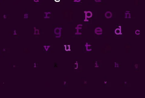 Dark purple vector pattern with ABC symbols. Stock Illustration