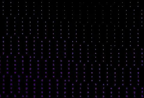 Dark purple vector pattern with ABC symbols. Stock Illustration