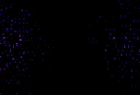 Dark Purple vector pattern with arithmetic signs. Stock Illustration