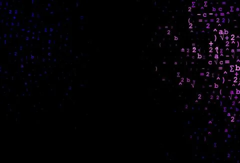 Dark Purple vector pattern with arithmetic signs. Stock Illustration