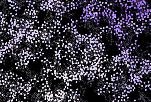 Dark Purple vector pattern with artificial intelligence network. Stock Illustration