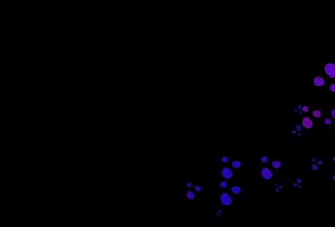 Dark Purple vector pattern with bubble shapes. Stock Illustration