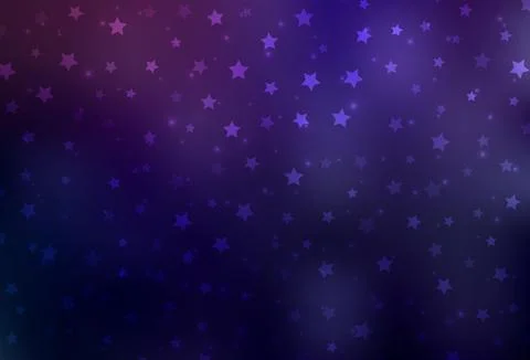Dark Purple vector pattern with christmas snowflakes, stars. Stock Illustration