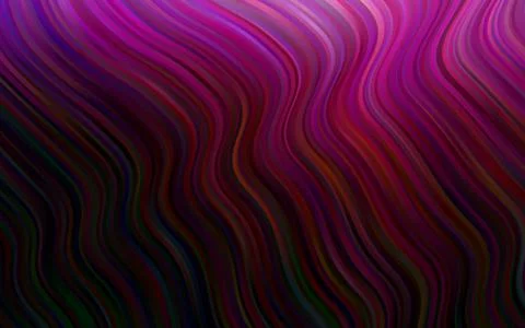 Dark Purple vector pattern with lines, ovals. Stock Illustration