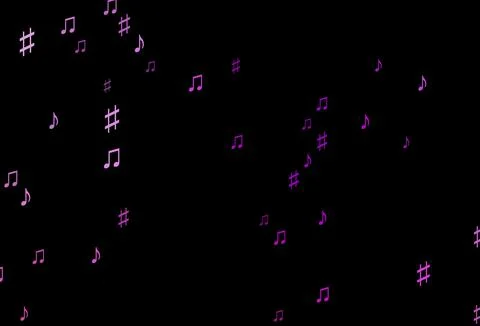 Dark Purple vector pattern with music elements. Illustrazione stock