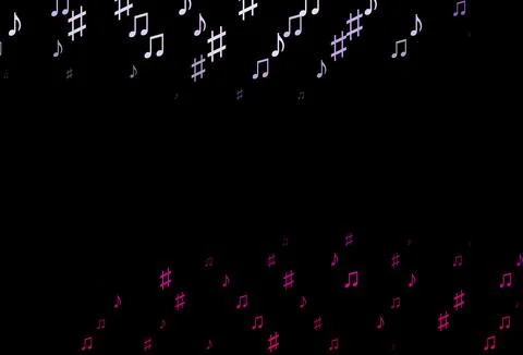 Dark Purple vector pattern with music elements. Stock Illustration