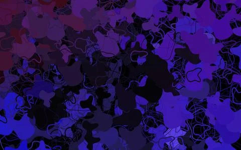 Dark Purple vector pattern with random forms. Illustrazione stock