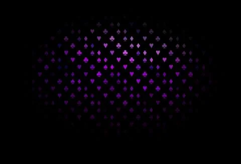 Dark Purple vector pattern with symbol of cards. Stock Illustration