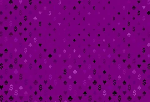 Dark purple vector pattern with symbol of cards. Stock Illustration