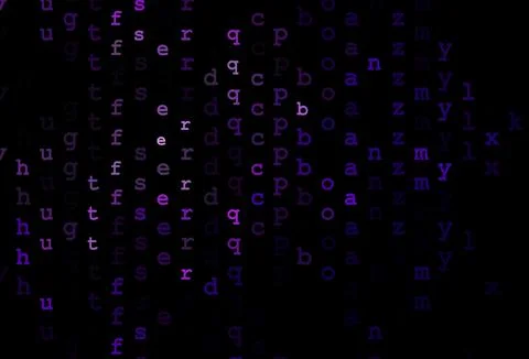 Dark purple vector template with isolated letters. 스톡 일러스트