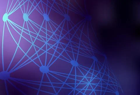 Dark Purple vector texture with artificial intelligence concept. Illustrazione stock