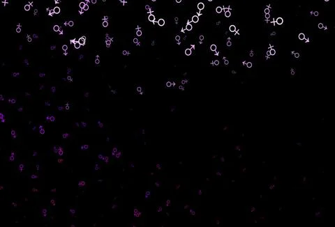 Dark purple vector texture with male, female icons. Stock-Illustration