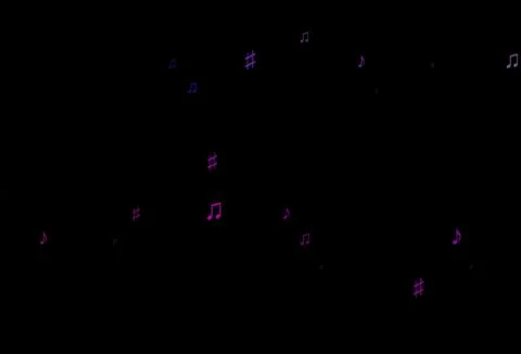 Dark Purple vector texture with musical notes. Illustrazione stock