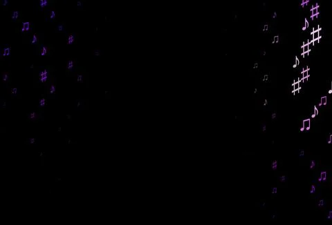 Dark Purple vector texture with musical notes. Illustrazione stock