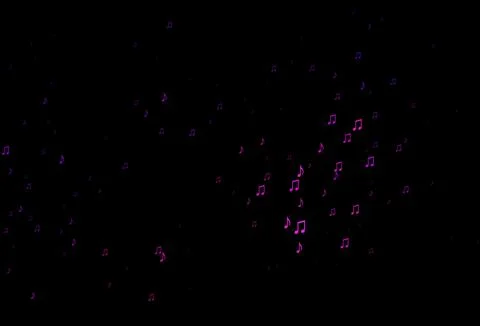 Dark Purple vector texture with musical notes. Illustrazione stock