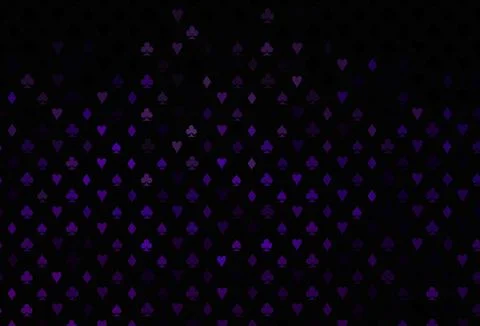 Dark purple vector texture with playing cards. Stock Illustration