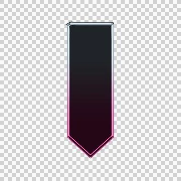 Dark purple vertical rectangle with gradient and thin pink border transparent Stock Illustration