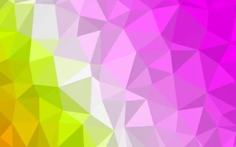 Dark Purple, Yellow, Green  triangular low poly, Mosaic pattern Background, V Stock Photos