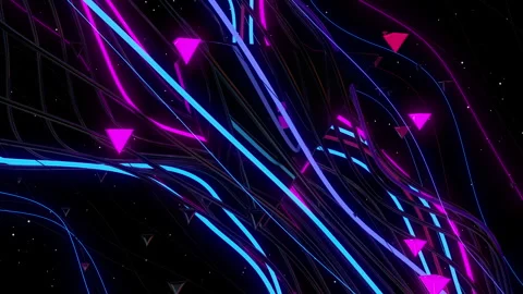 Dark pyramid in neon Stock Footage 276439001