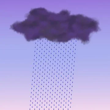 Dark rain cloud. Vector illustration. Иллюстрация