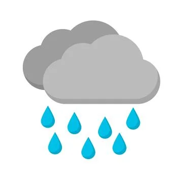 Dark rain clouds and rain icon. Vector. Illustrazione stock