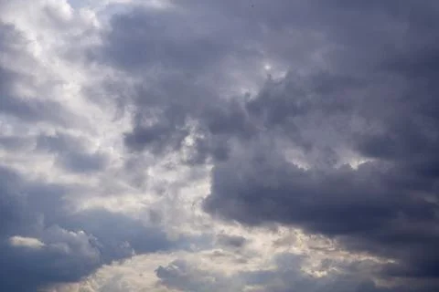 Dark rain clouds. Stormy cloudy skies Stock Photos
