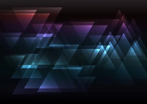 Dark rainbow abstract triangle overlap background Stock Illustration