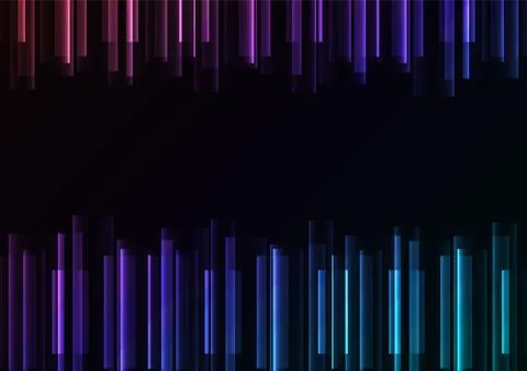 Dark rainbow frequency bar overlap in dark background Stock Illustration