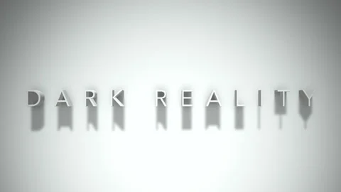 Dark reality 3D title animation white text on a white background Stock Footage 298895707