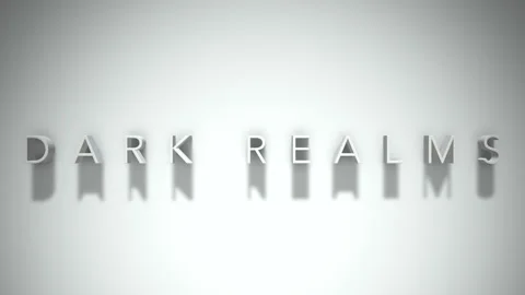 Dark realms 3D title animation with shadows on a white background Stock Footage 297069513