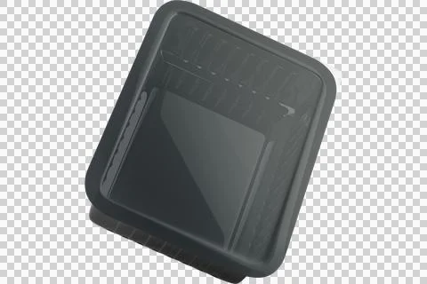 Dark rectangular plastic food container with clear lid Stock Illustration