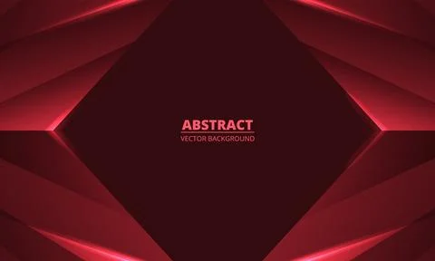Dark red abstract 3D background with rhombus frames Stock Illustration