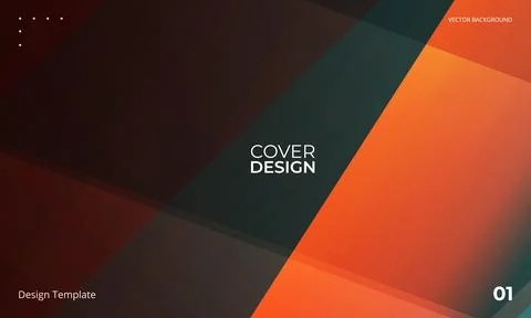 Dark red abstract geometric vector background with orange gradients and layered Stockillustratie