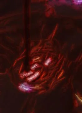 Dark red abstract with light sinuous lines and bright flashes.  Stock Illustration