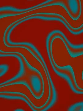 Dark red and brown fields are crossed by cyan contour lines that form irreg.. Illustrazione stock