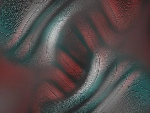 Dark red and teal abstract waves with textured, layered surface. Subtle lig.. Stock Illustration