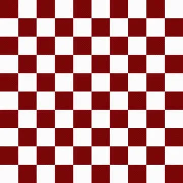 Dark red and white checkers on textured fabric background Stock Illustration