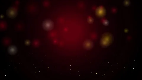 Dark red background with bokeh lights and glowing particles floating motion. Stock Footage 344572909