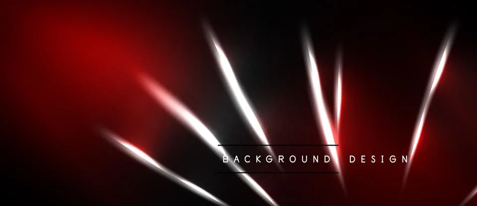 Dark red background features bright white lines radiating from center. Illustrazione stock