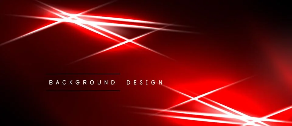 Dark red background features bright linear light effects. Modern design with Illustrazione stock