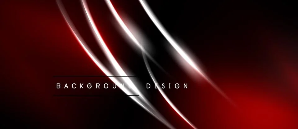 Dark red background features flowing white lines. Abstract design creates Stock Illustration