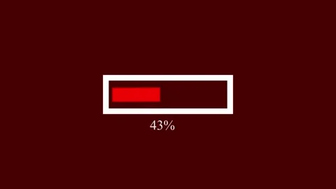 Dark red background with a horizontal progress bar at 45 percent completion.. Stock Footage 337567024