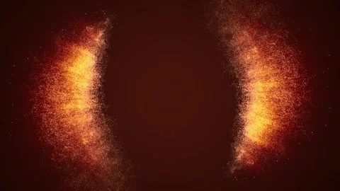 On a dark red background, light elements of golden particles appear above and Stock Footage 259142646