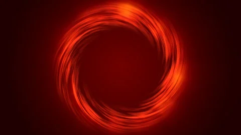 On a dark red background, lines of fire move in a circle , with free space in Stock Footage 255428725