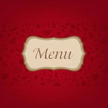 Dark red background with menu Stock Illustration