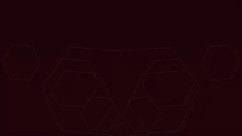 Dark red background with subtle glowing hexagonal patterns, technology and data Stock Footage 341917061