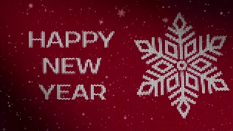 Dark red background. Texture knitted sweater. Text Happy new year. Stock Footage 152639588